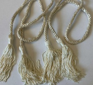 Ivory Rayon Cotton Linen Tassel Tieback for Curtains Tie Back - Product Image 2