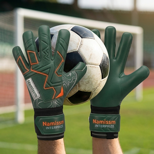 Goalkeeper Gloves Model Pu Leather Full Finger Non Slip Breathable Adjustable Wrist Strap USA GoalKeeper Gloves - Product Image 3