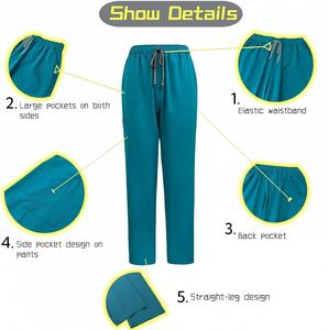 Medical Nurse Scrubs Uniform Women Scrub Shirt Pants Sets with Pockets and V-neck Hospital Use - Product Image 6