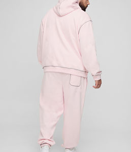 Conjunto Deportivo Casual para Hombre, Estampado de Alta Calidad, Diseño Sólido, Costuras en Contraste, Dos Piezas, Ropa de Invierno Cálida y Resistente, 100% Algodón, 2026 - Product Image 6