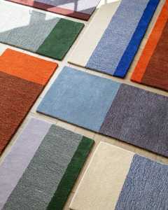 Alfombras de Lana Hechas a Mano con Diseño Profesional, Patrón Geométrico de Látex, Resistentes a las Manchas, para Sala de Estar, Textiles Indios, Pelo Corto - Product Image 6