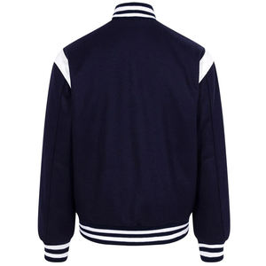 Veste bomber varsity en cuir avec broderie chenille marine de haute qualité, sur mesure OEM, pour hommes - Product Image 2