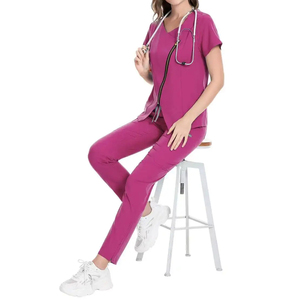 Uniformes Médicos de Alta Calidad, Conjunto Transpirable y Elástico, Uniforme de Enfermería, Spandex Médico, Uniformes de Hospital - Product Image 6