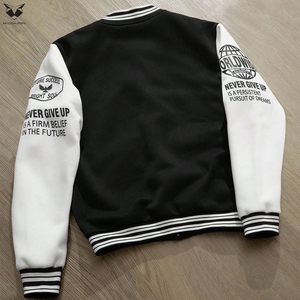 Customized Men'<b>s</b> Varsity <b>Jacket</b> With Patch Embroidery Contrast Sleeve Streetwear Bomber <b>Jacket</b> High Quality Baseball Coat - Product Image 2