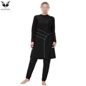 Best Product Breathable <b>Modest</b> Activewear <b>Set</b> Women Slim Fit Longline Top Joggers Muslim Gym Wear Sport Hijab Tracksuit - Product Image 5