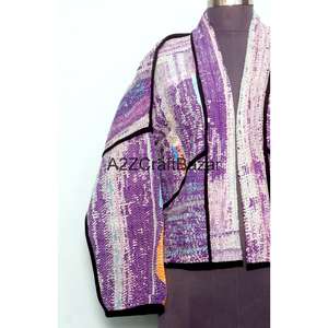 Veste Kantha vintage imprimée en coton pur 100% faite à la main, multicolores, prix de gros, veste matelassée de qualité supérieure - Product Image 2