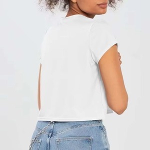 Camiseta Clásica Blanca para Hombre, Manga Corta, Cuello Redondo, 100% Algodón Jersey, Corte Regular, Color Sólido, Estilo Básico - Product Image 3