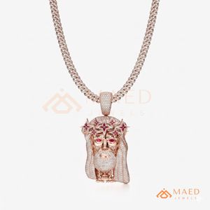 Collar con Colgante de Cabeza de Jesús de Moissanita Oro Rosa, Estilo Hip Hop Iced Out, Joyería de Lujo Personalizada para Hombres y Mujeres, Ofertas Premium de Nueva York - Product Image 6