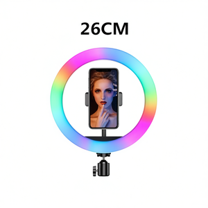 ไฟวงแหวน 26 ซม. เปลี่ยนสีได้ RGB สำหรับไลฟ์สด แต่งหน้า ถ่ายวิดีโอ - Product Image 2