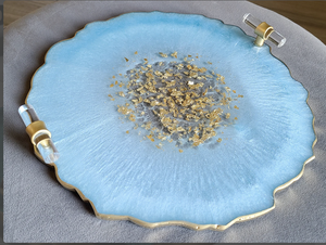 Plateau de service en résine époxy, design élégant, accessoires de cuisine - Product Image 4