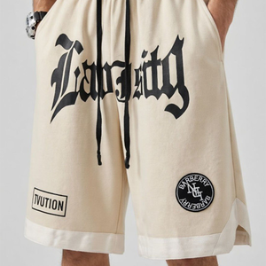 Shorts décontractés d'été pour hommes 100 % coton, taille mi-haute, fermeture à cordon, séchage rapide, respirant, couleur unie, design logo personnalisé, haute qualité - Product Image 5