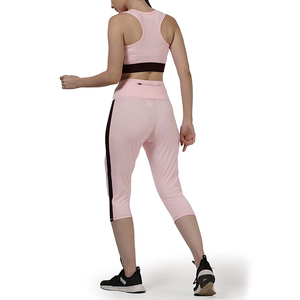 Women's Strapless Scoop Neck 2-Piece Yoga Set Spandex/Nylon Breathable Elastic Waist High-Waisted Print Pattern OEM Service - Product Image 6