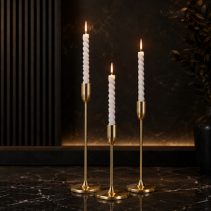 Modern <b>Brass</b> <b>Candlestick</b> <b>Holder</b> Set Durable Home Decoration Elegant Gold Finished Three Sizes for Table Centerpiece <b>Candlestick</b> - Product Image 3