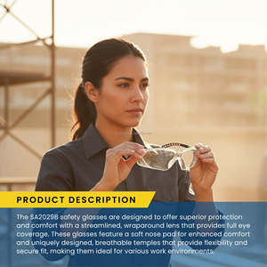 ANSI Z87+ Certified frameless with flexible tips industrial safety glasses for heavy machinery operations - Product Image 6