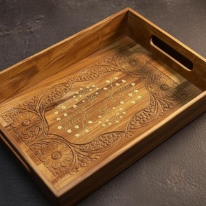 Multipurpose Wooden Serving Tray for <b>Home</b> Hotel and Cafe Decorative Trays - Product Image 4