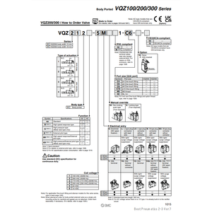 วาล์วโซลินอยด์นิวเมติก SMC วาล์วควบคุม VQZ312-5M1-C6 - Product Image 1