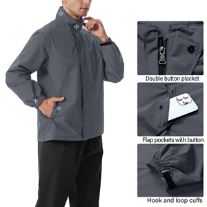 Survêtement de pluie léger personnalisable de haute qualité pour hommes, streetwear avec logo personnalisé sur le devant, survêtement de pluie personnalisable - Product Image 2