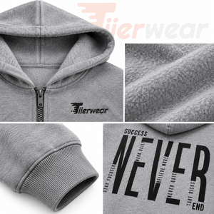 Sweat à capuche zippé pour homme, chaud, en polaire, à manches longues, coupe décontractée pour l'hiver, idéal par temps froid - Product Image 6