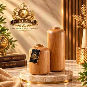 <b>Tall</b> <b>Slim</b> Bamboo Style Wooden Flower <b>Vase</b> Handmade Natural Wood Tabletop <b>Vase</b> Hotel Living Room Floor Table Supply - Product Image 4