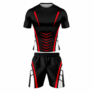 Factory Custom Men's MMA Training Set Rash Guard <b>T</b> <b>Shirt</b> and Shorts Shrink Resistant Breathable Stretch Sportswear for <b>BJJ</b> - Product Image 5