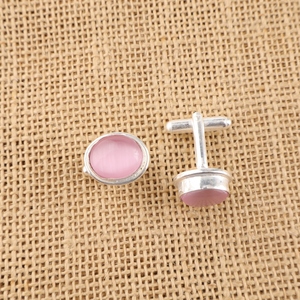 Nouvel Arrivage 2026 – Ensemble de Boutons de Manchette Tendance et Élégants en Argent Sterling 925, Faits Main, avec Pierre Œil de Chat Rose – Bijoux de Créateur - Product Image 2