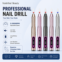 Stylo perceuse à ongles électrique sans fil portable 30000 tr/min, rechargeable par USB, avec 6 embouts pour ongles en acrylique et gel