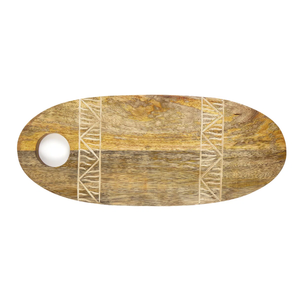 Tabla de cortar redonda de madera con mango y diseño ranurado para uso en la cocina, utensilio de cocina, regalo, decoración del hogar, utensilio de cocina, para la mesa - Product Image 1