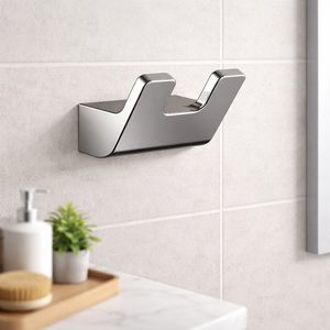 Wall Mounted <b>Chrome</b> Metal Modern Double <b>Hooks</b> Bathroom Robe <b>Hooks</b> with Eco-Friendly Corrosion Prevention and Easy Cleaning - Product Image 3