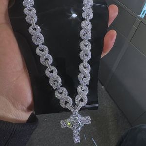 Collier en argent sterling 925 avec chaîne en moissanite taille VVS, bijoux hip hop pour homme, moissanite certifiée IGI. - Product Image 1