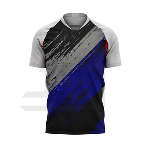 Quick Dry V-neck Short Sleeve Soccer Jersey Breathable 100% Cotton Fabric for <b>Football</b> Practice School Sports League Matches - Product Image 1