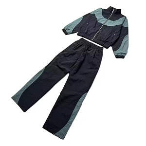 Tracksuit Windbreaker Set Man Custom Colorblock Streetwear Jacket <b>Pant</b> Eco-Friendly Plus Size Lightweight Polyester Mesh Lined - Product Image 4