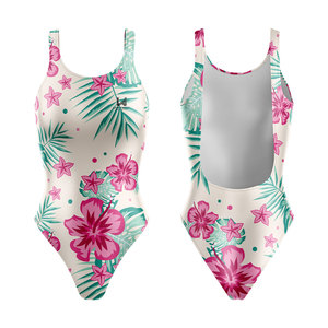 Professional Women's Custom Training Swimsuit Lightweight Spandex/Polyester Floral Printed Breathable Quick Dry Eco Friendly - Product Image 4