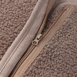 <strong>Women's</strong> Sleeveless Woolen Fabric Plush Fleece <strong>Gilet</strong> with Zipper Closure Waterproof Sherpa <strong>Lined</strong> Vest Pockets for Outdoor Use - Product Image 4