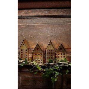 Rustic Metal House <b>Candle</b> Holder Vintage Rusty Iron <b>Lantern</b> Tea Light Holder for Home Garden Wedding Decor Wholesale Supplier - Product Image 3