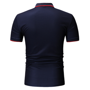 Polo de Hombre con Bloques de Color, Manga Corta, Corte Regular, Tejido de Punto, Diseño Casual en Blanco y Negro - Product Image 2