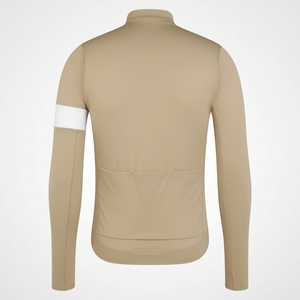 Maillot de cyclisme beige à manches courtes, fermeture éclair intégrale, col montant, léger, respirant, séchage rapide, 100 % polyester, imprimé par sublimation - Product Image 2