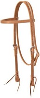 Harnais en cuir marron Annabelle Equestrian, têtière à motif uni avec surpiqûres blanches, têtière pour cheval