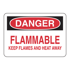 Panneau de signalisation de danger inflammable Brady 7x10 pouces en PVC résistant à la chaleur imprimé UV pour laboratoires - Product Image 3