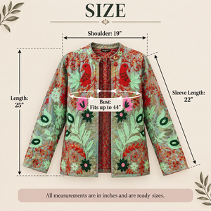 Veste en coton Suzani faite à la main |   Broderie florale, tenue bohème tendance - Product Image 6