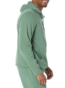 Sweat à capuche zippé confortable pour homme, 100 % coton, à col tombant, couleur unie, avec bande décorative sur l'épaule, service OEM, le plus vendu, Bangladesh - Product Image 4