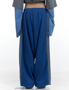 Pantalon large pour femme à prix abordable, 100 % coton respirant, impression de logo personnalisée, couleur unie, coupe ample, service OEM - Product Image 4