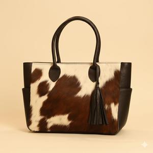 กระเป๋าถือหนังแท้ลายขนสัตว์สุดหรู กระเป๋าสะพายไหล่หนังวัวแท้สำหรับผู้หญิง แฟชั่น LHTB-0138 - Product Image 4