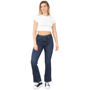 Washed Blue Womens Streetwear <b>Waterproof</b> Denim Jeans Vintage Drop-Crotch Customizable OEM Supply - Product Image 2