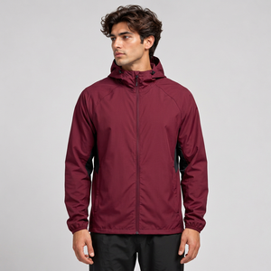 Chaqueta con capucha morada para hombre, cortavientos, ligera, deportiva, para correr, para primavera - Product Image 3