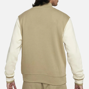 เสื้อแจ็คเก็ตวาร์ซิตี้ผู้ชาย SINEWY SPORTS ผ้าวูลผสมสีเบจ ลายทาง คอริบบ์ ติดกระดุมแป๊ก สวมใส่สบายๆ ในฤดูใบไม้ร่วง - Product Image 3