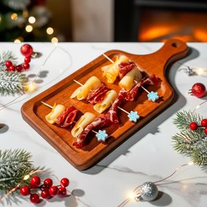 Christmas Snowflake Cocktail Picks 4.7 Inch 100pcs Bamboo Fancy Skewers <b>Toothpicks</b> for Appetizers Food Party Decoration Sets - Product Image 3