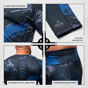 Ensemble de compression imprimé sur mesure pour hommes : Rashguard à manches longues et leggings de yoga respirants pour la gym et l'entraînement, grandes tailles - Product Image 6