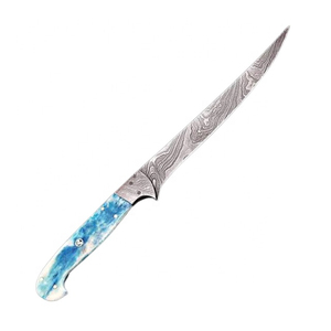 Couteaux à filet en acier Damas faits à la main, manche ergonomique pour la cuisine, idéal pour les fruits de mer, lame soudée à motif premium, confortable - Product Image 1