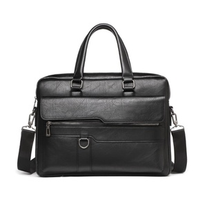 Men’s Vintage Genuine Leather Executive Laptop Briefcase Messenger <b>Bag</b> with Shoulder Strap for Office Business Travel - Product Image 6
