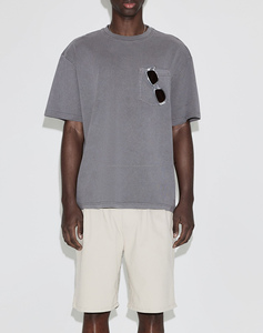 Respirant High Street noir couleur Hip Hop logo personnalisé surdimensionné lavage à l'acide t-shirt hommes Vintage lavé t-shirt - Product Image 1